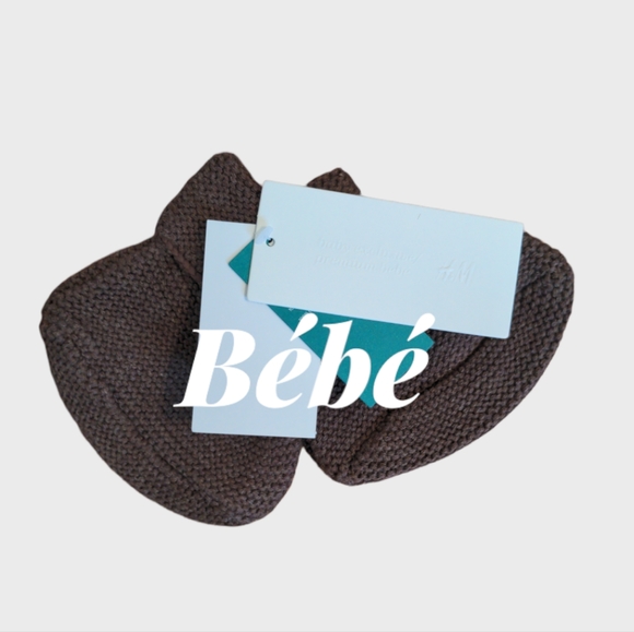 BNWT H&M Knitted Baby Bootie Shoe Slippers Brown Size 2.5-3.5 - Picture 2 of 3